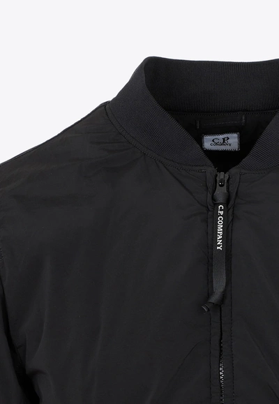 Shop C.p. Company Bomber Zip-up Jacket In Black