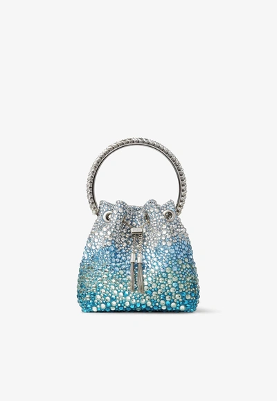 Shop Jimmy Choo Bon Bon Crystal Embellished Bucket Bag In Multicolor