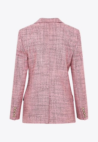 Shop Stella Mccartney Boucle Single-breasted Wool Blazer In Pink