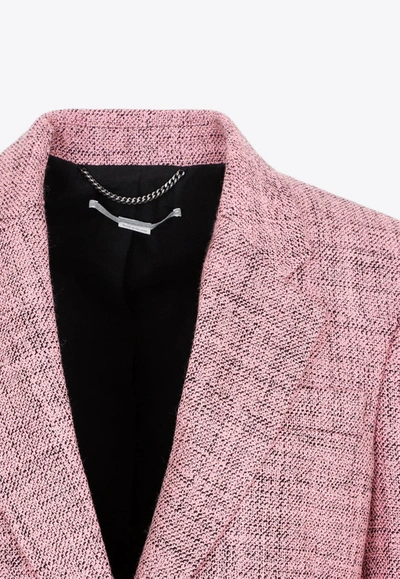 Shop Stella Mccartney Boucle Single-breasted Wool Blazer In Pink