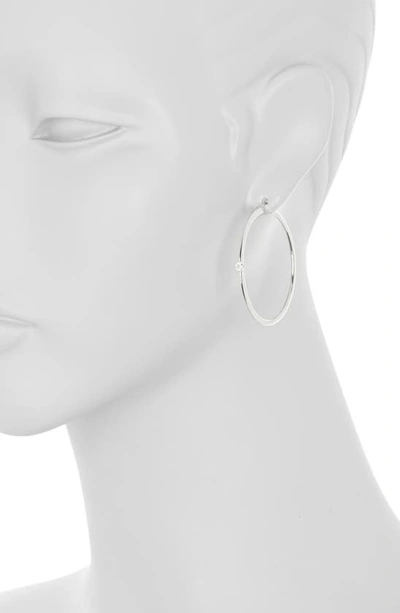 Nadri Zoe Cubic Zirconia Medium Hoop Earrings In Rhodium