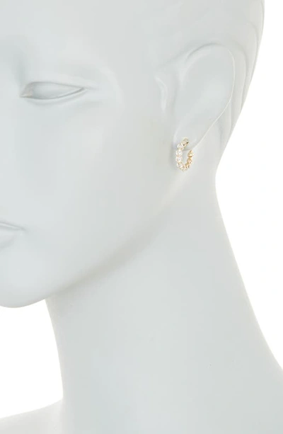 Shop Nadri Cubic Zirconia Hoop Earrings In Gold
