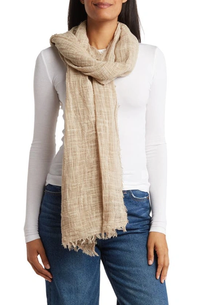 Shop Vince Camuto Washed Solid Scarf In Natural