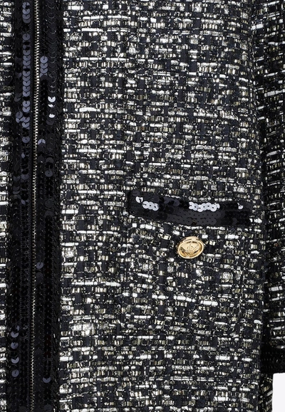 Shop Giambattista Valli Bouclé Tweed Coat In Black