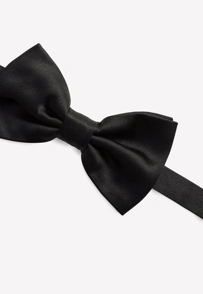Dolce & Gabbana Silk Bow Tie In Black
