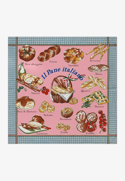 Dolce & Gabbana Bread-print Twill Scarf (70 X 70) In Multicolor
