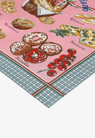 Dolce & Gabbana Bread-print Twill Scarf (70 X 70) In Multicolor