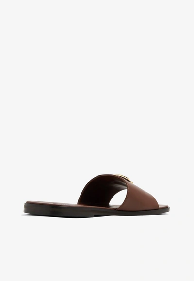 Shop Tom Ford Brighton Leather Slides In Brown