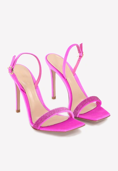 Shop Gianvito Rossi Britney 100 Leather Sandals In Fuchsia