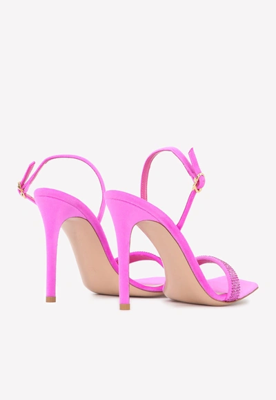 Shop Gianvito Rossi Britney 100 Leather Sandals In Fuchsia