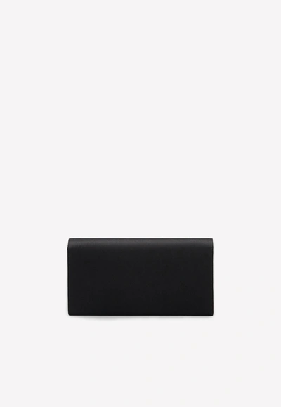 Roger Vivier Broche Vivier Buckle Clutch In Satin In Black