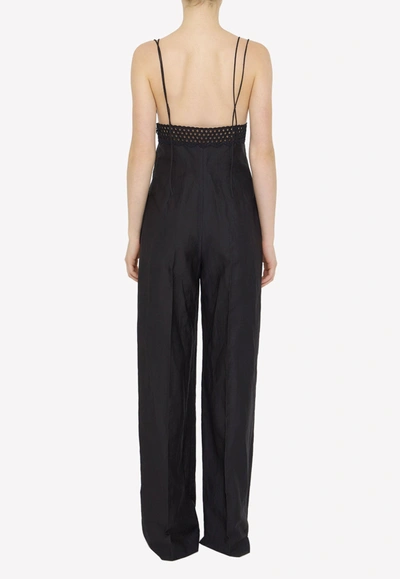 Shop Stella Mccartney Broderie Anglaise Bustier Jumpsuit In Black