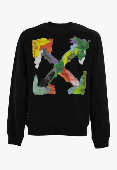 Shop Off-white Brush Arrow Print Sweatshirt In Black