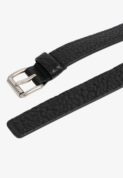 Shop Prada Buckle Leather Belt In Black