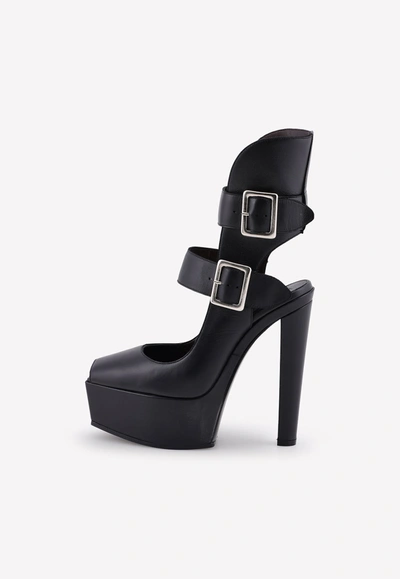 Shop Vera Wang Buckled 105 Platforms In Black