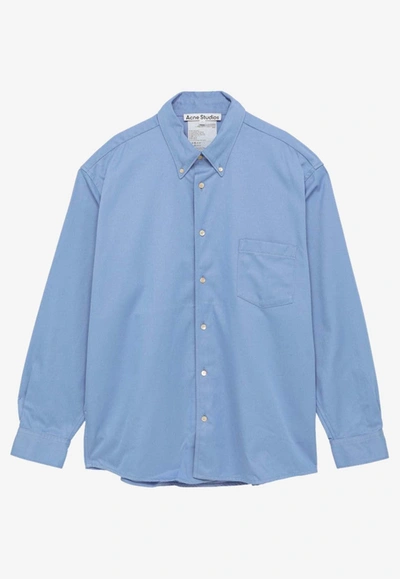 Shop Acne Studios Button-down Poplin Shirt In Blue
