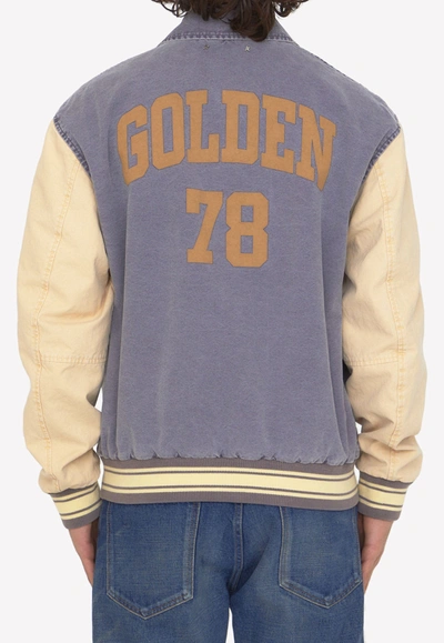 Shop Golden Goose Db Buttoned Bomber Jacket In Gray