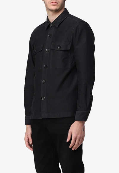 Shop Tom Ford Buttoned Cotton Shirt In Black