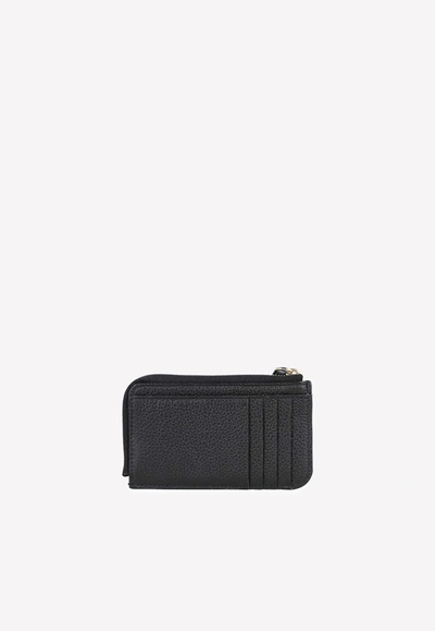 Shop Chloé C' Logo Leather Zip Cardholder In Black