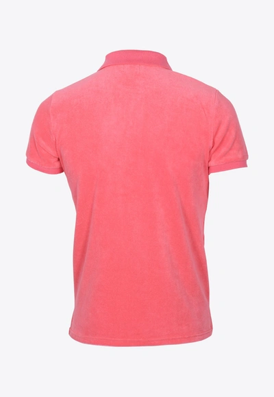 Shop Les Canebiers Cabanon Polo T-shirt In Raspberry In Pink