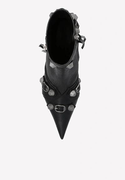 Balenciaga Cagole 50 Ankle Boots In Lamb Leather In Black