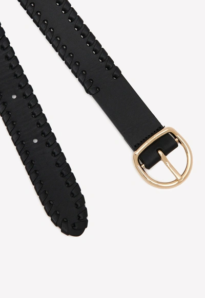 Shop Chloé Calfskin Mony Belt In Black