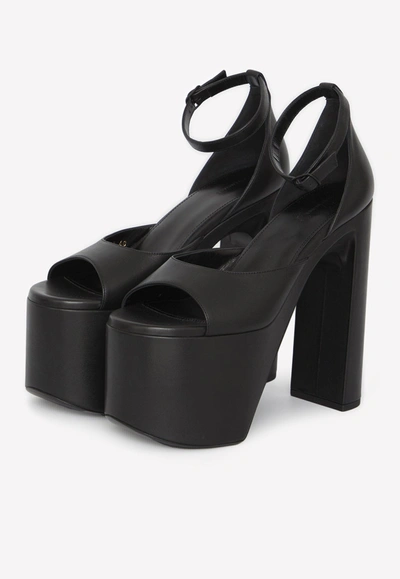 Shop Balenciaga Camden 160 Platform Sandals In Calf Leather In Black
