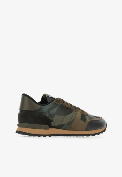 Shop Valentino Camouflage Rockrunner Sneakers In Multicolor