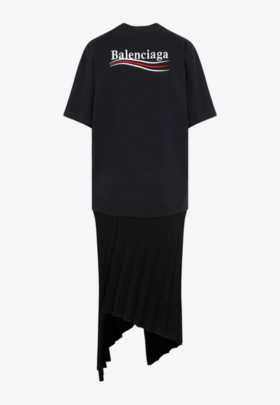 Shop Balenciaga Campaign Logo Midi T-shirt Dress In Black