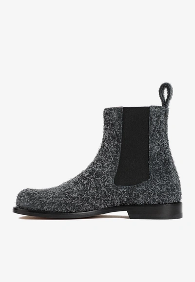 Loewe Campo Chelsea Boot In Brushed Suede In Gray