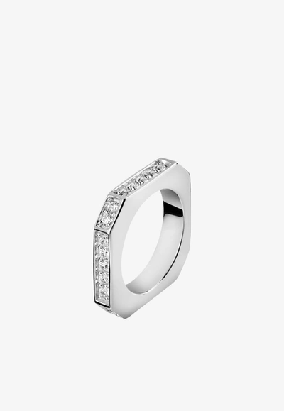 Shop Eéra Candy Diamond Ring In 18-karat White Gold In Silver