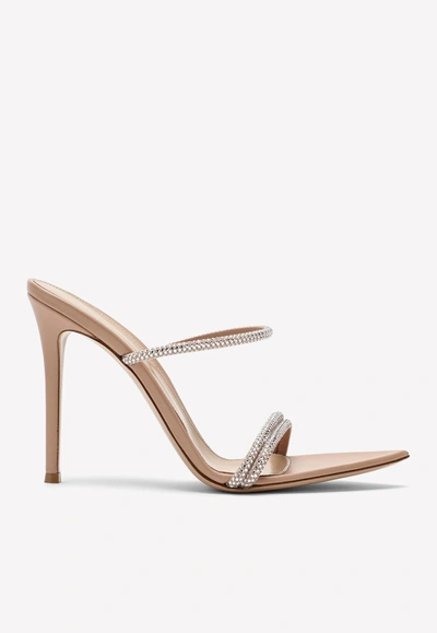 Shop Gianvito Rossi Cannes 110 Crystal-embellished Sandals In Pink