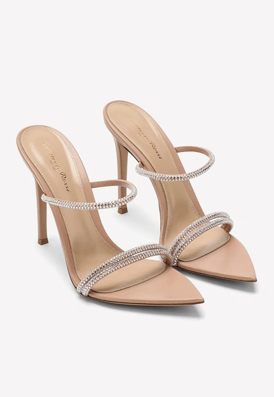 Shop Gianvito Rossi Cannes 110 Crystal-embellished Sandals In Pink