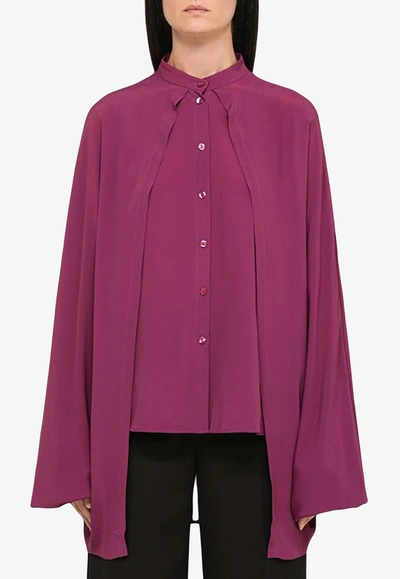 Shop Federica Tosi Cape-style Silk Blend Shirt In Pink