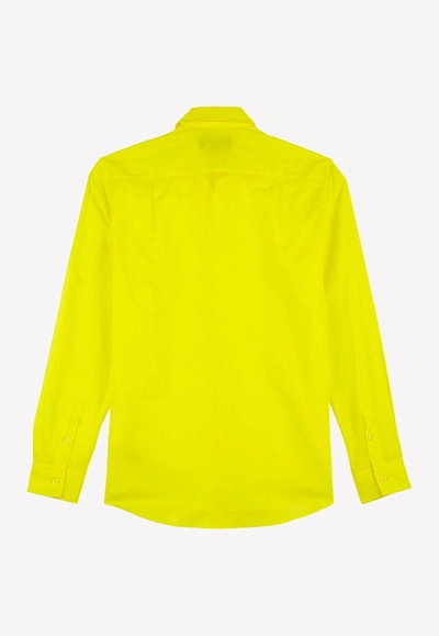Shop Vilebrequin Caracal Long-sleeved Cotton Shirt In Yellow