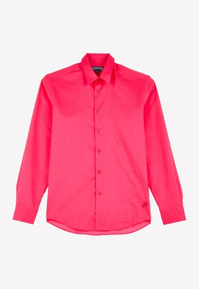 Shop Vilebrequin Caracal Long-sleeved Cotton Shirt In Pink