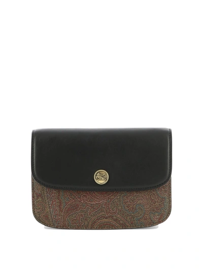 Etro Black Cotton Tracolla Crossbody In Multi