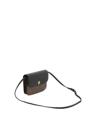 Etro Black Cotton Tracolla Crossbody In Multi