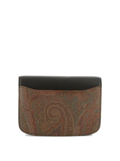 Etro Black Cotton Tracolla Crossbody In Multi