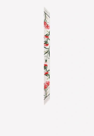 Shop Dolce & Gabbana Carnation-print Twill Band In Multicolor