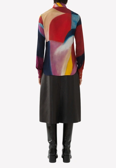 Shop Chloé Caroline Denervaud Abstract-print Long-sleeved Shirt In Multicolor
