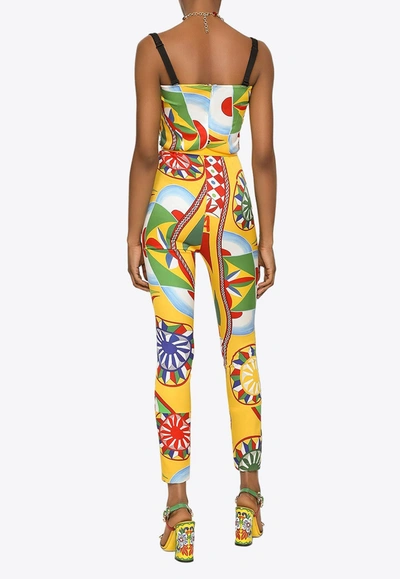 Shop Dolce & Gabbana Carretto Sleeveless Jumpsuit In Multicolor