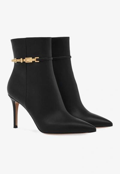 Shop Gianvito Rossi Carrey 85 Calf Leather Ankle Boots In Black