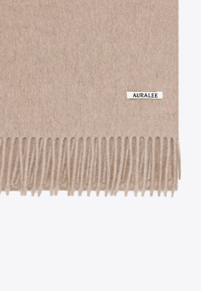 Shop Auralee Cashmere Long Stole In Brown