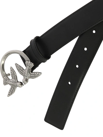Pinko Logo Birds Leather Belt