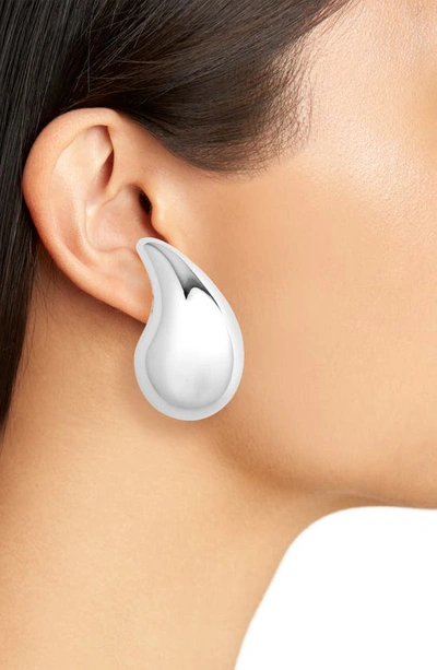 Bottega Veneta Drop Sterling Silver Stud Earrings In Silver