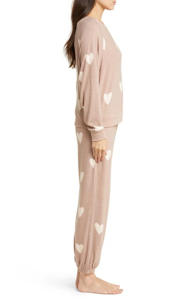 Shop Honeydew Intimates Star Seeker Jersey Pajamas In Brown Sugar Hearts