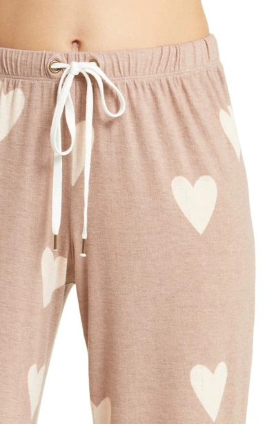 Shop Honeydew Intimates Star Seeker Jersey Pajamas In Brown Sugar Hearts