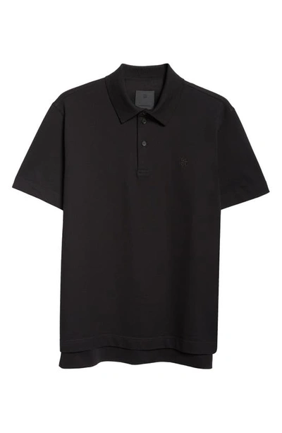 Givenchy Logo-embroidered Cotton Polo Shirt In Black