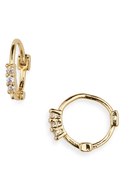 Shop Bp. 14k Gold Dipped Cubic Zirconia Huggie Hoop Earrings